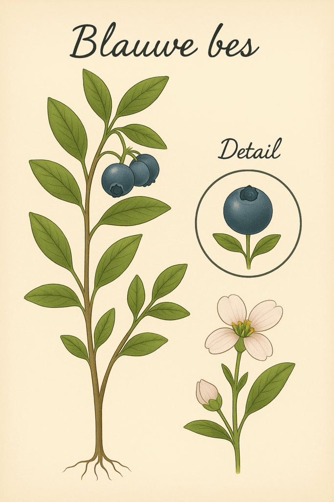 Blauwe bes illustratie