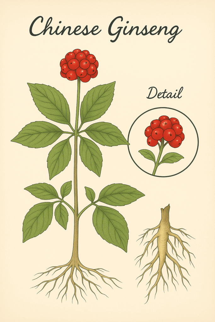 Chinese Ginseng illustratie