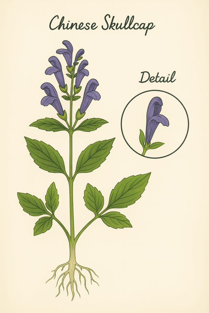 Chinese Skullcap illustratie