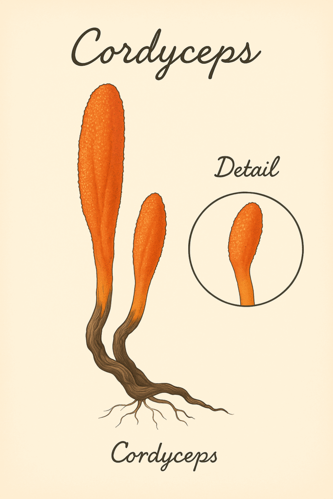 Cordyceps illustratie